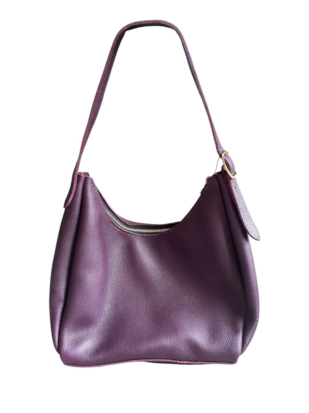 Portland Leather Aspen Medium Shoulder Bag Plum Leather Hobo Purse NWT - Picture 7 of 7